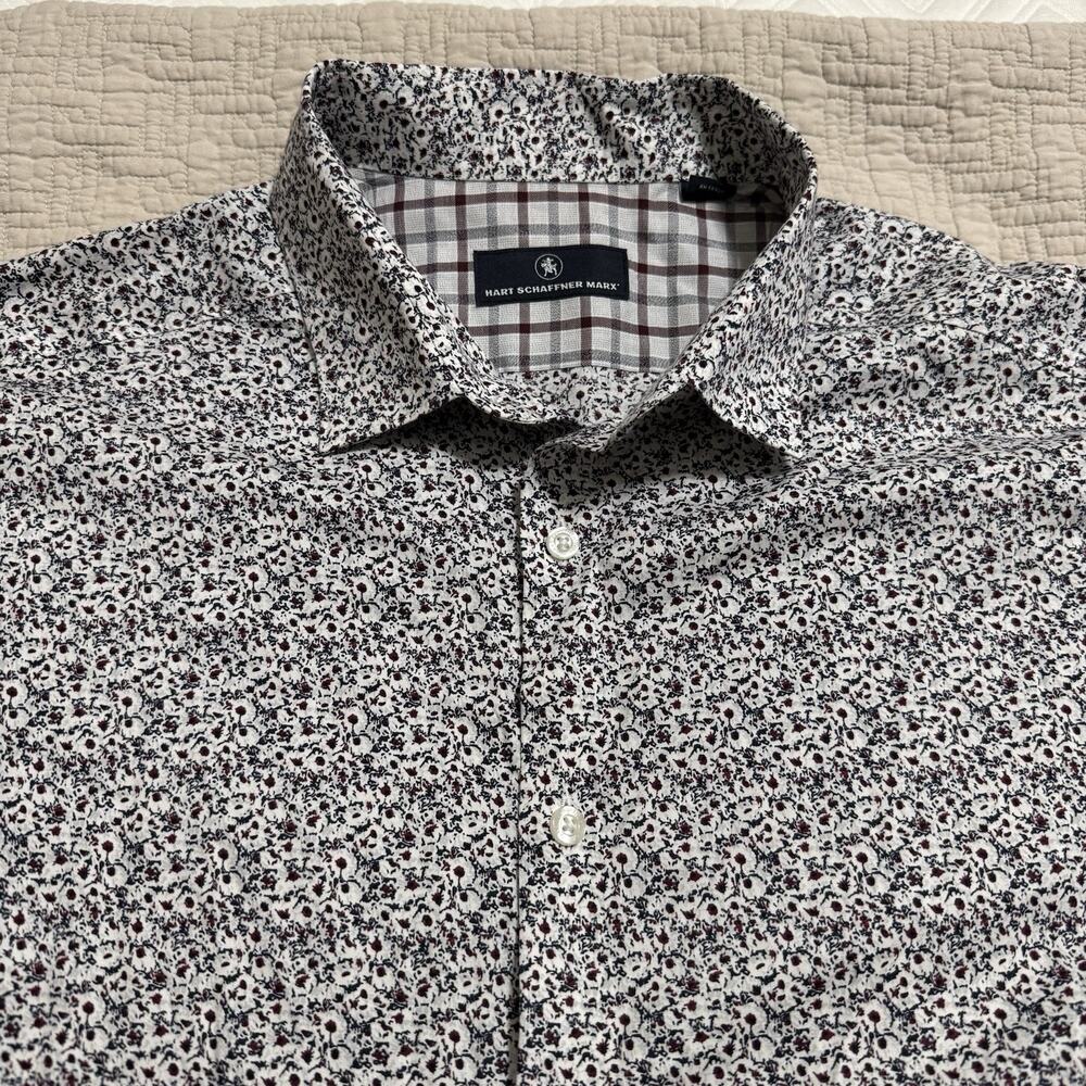 Hart Schaffner Marx Men’s Floral Long Sleeve Dress Shirt Size XLT